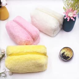Durable Plush Cosmetic Bag Travel Organizer Large Capacity Makeup Bag Portable Storage Bag