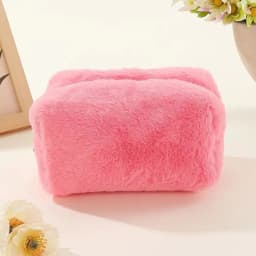 Durable Plush Cosmetic Bag Travel Organizer Large Capacity Makeup Bag Portable Storage Bag