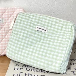 Quilted Cotton Ladies Travel Storage Bag Retro Cherry Women's Cosmetic Bags Cute Design Girls Pencil Case Makeup Bag Handbags