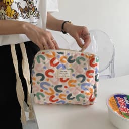 Quilted Cotton Ladies Travel Storage Bag Retro Cherry Women's Cosmetic Bags Cute Design Girls Pencil Case Makeup Bag Handbags