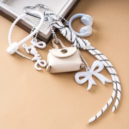 Maillard Braid Rope Pendant Exquisite Cute Leather Pendant Charm With Mini Bow Bag Women Luxury Bag Key Chain Mobile Phone Decor