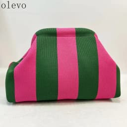 Summer Beach Clutch Bag Woven Crochet Handbags for Women Purses Knitting Dumpling Clutch Ruched Cute Cloud Casual Colorblock Bag