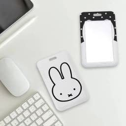 M-Miffy Cartoon Black White Gray Minimalist Card Holder Transportation Work Permit Cards ID Student Meal Cardcase