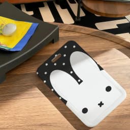 M-Miffy Cartoon Black White Gray Minimalist Card Holder Transportation Work Permit Cards ID Student Meal Cardcase