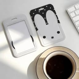 M-Miffy Cartoon Black White Gray Minimalist Card Holder Transportation Work Permit Cards ID Student Meal Cardcase