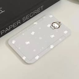 M-Miffy Cartoon Black White Gray Minimalist Card Holder Transportation Work Permit Cards ID Student Meal Cardcase