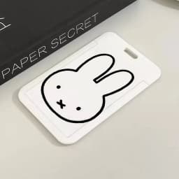 M-Miffy Cartoon Black White Gray Minimalist Card Holder Transportation Work Permit Cards ID Student Meal Cardcase