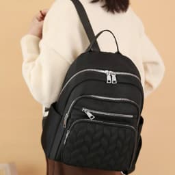 Everyday Versatile Embossed Nylon Rucksack Trendy Multi-color Option, Roomy Storage for Ladies Daily Outdoor Activities