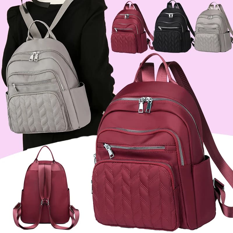 Everyday Versatile Embossed Nylon Rucksack Trendy Multi-color Option, Roomy Storage for Ladies Daily Outdoor Activities