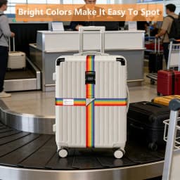 Nylon Cross Luggage Straps with Name ID Card Adjustable Bundling Packing Baggage Belt Password Lock Anti-lost Travel Accessories
