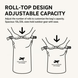 Waterproof Roll Top Travel Storage Bags Oxford Ultralight Ripstop Stuff Sacks for Camping Hiking Dirt Proof Packing Pouches