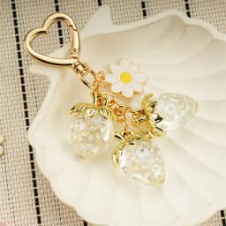 Cute Strawberry Keychain,cherry Bag Charms,Heart Flower Key chains Accessories Decor for Girls Purse Gifts Bag Pendant