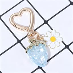 Cute Strawberry Keychain,cherry Bag Charms,Heart Flower Key chains Accessories Decor for Girls Purse Gifts Bag Pendant