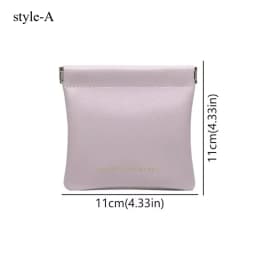 Automatic Closed Purse Bag Mini PU Separate Earphone Charging Cable Storage Bag Portable Zero Wallet Coin Lipstick Storage Bag