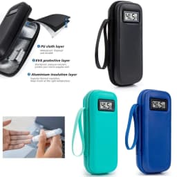 Portable with Thermometer Display Insulin Cooler Travel Case Waterproof Thermal Insulated Refrigerated Medicine Organizer Bag
