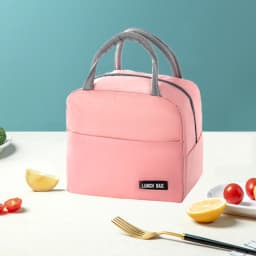 New solid color twill bento bag portable thermal bag thickened student lunch box bag bento bag meal bag