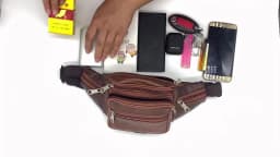 Men's Top-Grain Cowhide Genuine Leather Fanny Pack Multi-Pocket Casual Crossbody Waist Bag for Outdoor Travel And Daily Use