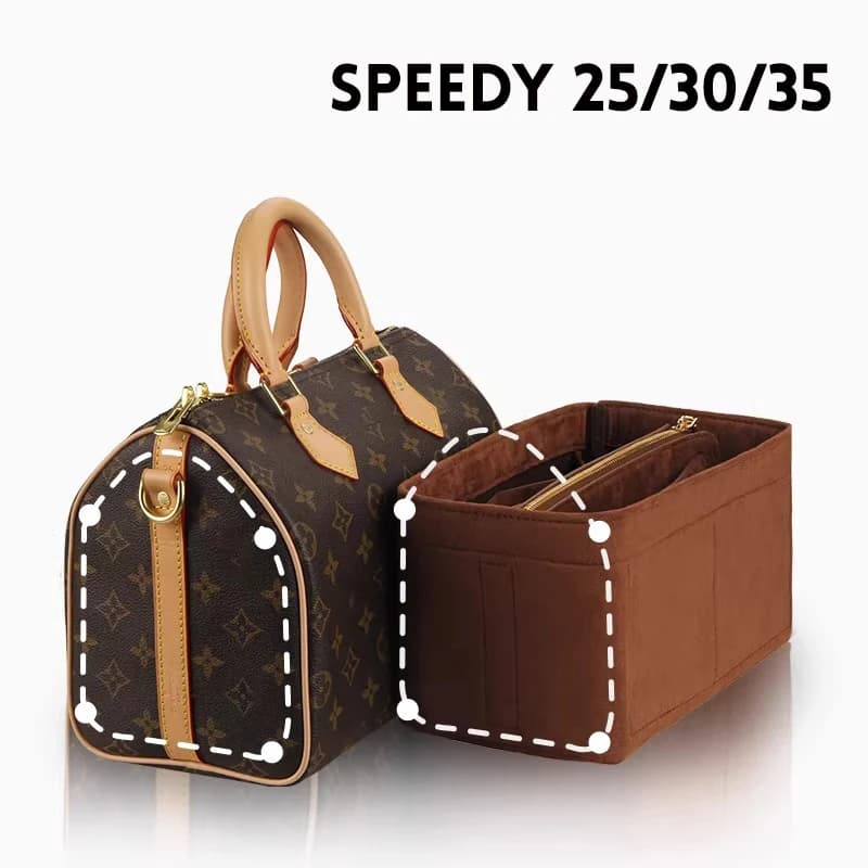 Felt Insert Bag Organizer for LV Speedy 25 30 35 Flap Handbag Inner Bag Makeup Travel Purse Storage Tote Bag Accessories