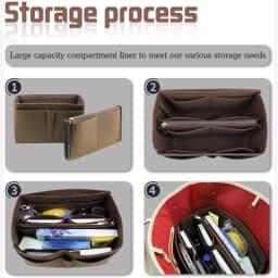 Felt Insert Bag Organizer for LV Speedy 25 30 35 Flap Handbag Inner Bag Makeup Travel Purse Storage Tote Bag Accessories