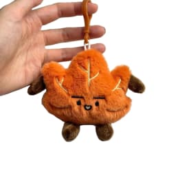 Cute Tongtong Plush Keychain Bag Charm Maple Leaf Interesting Doll Bag Accessory for Backpack Hanging Decoration