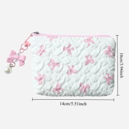 Cute Bowknot Cosmetic Bag High Appearance Level Portable Clutch Multi Functional Storage Pouch Advanced Sense Mini Coin Purse