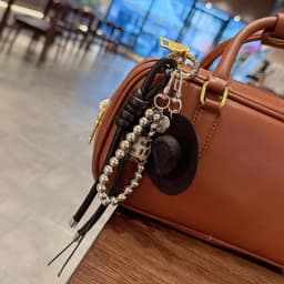 Lucky Cowboy Hat Keychain Pendant Handmade Braided Rope Faux Leather Charm Good Fortune Blessing Decor For Car Keys Bag Purse