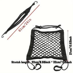 2Pcs/Set Travel and Cycling New Energy Binding Straps, Fixed Net, Elastic Motorcycle and Bicycle Hook Rope/Helmet Net Strap, Elastic Strap, Black Mesh Luggage Organizer, Secure Storage