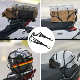 2Pcs/Set Travel and Cycling New Energy Binding Straps, Fixed Net, Elastic Motorcycle and Bicycle Hook Rope/Helmet Net Strap, Elastic Strap, Black Mesh Luggage Organizer, Secure Storage