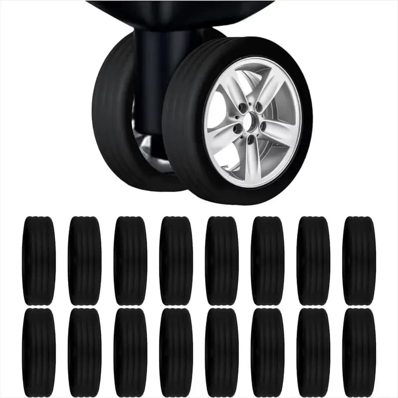 16pcs Silicone Wheel Protector Luggage Compartment Wheel Protect Cover Trolley Case Silent Caster Sleeve Suitcase Accessories