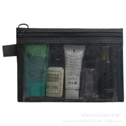 Fashion Small Large Black Organizer Toiletry and Makeup Pouch Transparent Mesh Zipper Cosmetic Bag Women Necessary Organizer