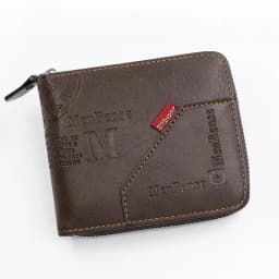 Men's Wallet Made of PU Wax Oil Skin Purse for Men Coin Purse Short Male Card Holder Wallets Zipper Around Money Coin Purse New