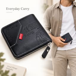 Men's Wallet Made of PU Wax Oil Skin Purse for Men Coin Purse Short Male Card Holder Wallets Zipper Around Money Coin Purse New