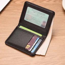 Ultra Thin Men's Vertical PU Leather Wallet With Card Holder Multifunctional Leather Case for Cards and Driver's License Purse