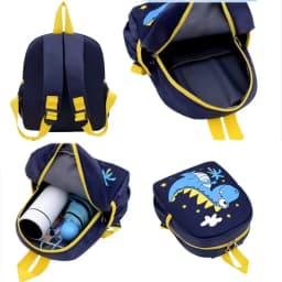 Kindergarten children's printed schoolbag, dinosaur and small animal design, boys' and girls' back-to-school season canvas double backpack