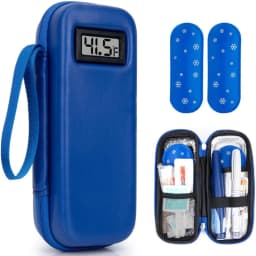 Insulin Cooler Travel Case with Thermometer Display Medicine Organizer Bag Waterproof Insulin Cooling Bag for Diabetics