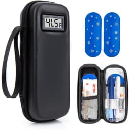 Insulin Cooler Travel Case with Thermometer Display Medicine Organizer Bag Waterproof Insulin Cooling Bag for Diabetics