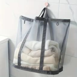 Nylon Mesh Laundry Basket Foldable Dirty Clothes Storage Bag Suitable for Bedroom Bathroom  Portable Independent Laundry Hamper