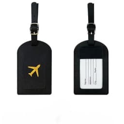 Stamped Leather Business Luggage Tag Suitcase Address Label Luggage Boarding Case Label Name ID Address Clip Travel Accessories