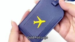 Stamped Leather Business Luggage Tag Suitcase Address Label Luggage Boarding Case Label Name ID Address Clip Travel Accessories