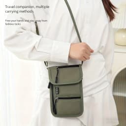 Personal Neck Wallet RFID Blocking Travel Passport Holder Hidden Neck Pouch Super Lightweight Organizer with Adjustable Strap