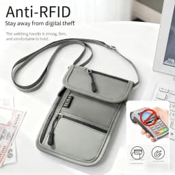 Personal Neck Wallet RFID Blocking Travel Passport Holder Hidden Neck Pouch Super Lightweight Organizer with Adjustable Strap