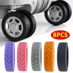 8Pcs Luggage Wheel Protector Suitcase Wheel Protection Cover Thicken Non-slip Wear-resistant Reduce Noise Silicone Casters Cover