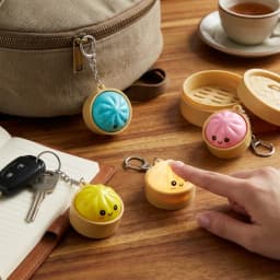 Cute Dumpling Light Up Keychain Kawaii Squishy Bao Night Light Soft Silicone Stress Relief Backpack Charm for Teens Gift Decor