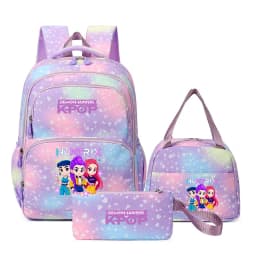 3pcs KPop Demon Hunters Backpack Cartoon Schoolbag Teens Student Bag Cartoon Laptop Book Bag Travel Mochilas Travel Bag