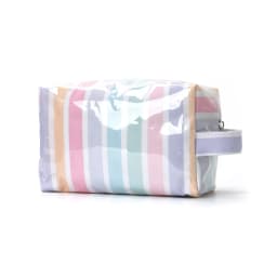Stylish Pink Strip Makeup Bag Portable Travel Large Capacity Lipstick Storage Bag Handbag Cosmetic Bag Toiletry Bags Girls Gifts