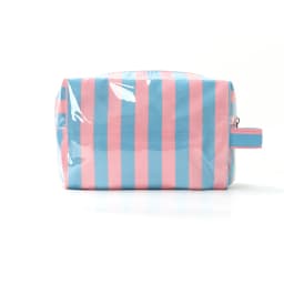 Stylish Pink Strip Makeup Bag Portable Travel Large Capacity Lipstick Storage Bag Handbag Cosmetic Bag Toiletry Bags Girls Gifts