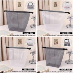 Waterproof Mesh Toiletry Bag, Drawstring Cosmetic Organizer with Quick-Release Buckle, Transparent Pouch for Travel, Gym, and Ba