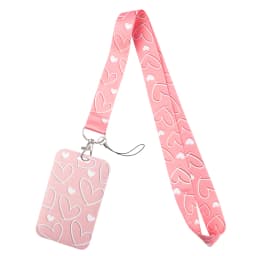 Colorful Heart ID Badge Holder Lanyards Minimalist Style Door Card Case Hanging Rope Neck Strap Keychain Business Card Gift