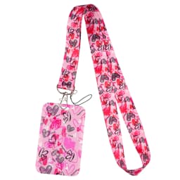 Colorful Heart ID Badge Holder Lanyards Minimalist Style Door Card Case Hanging Rope Neck Strap Keychain Business Card Gift