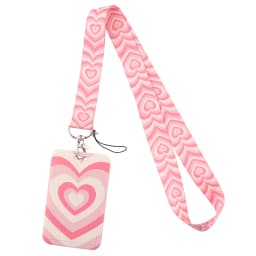 Colorful Heart ID Badge Holder Lanyards Minimalist Style Door Card Case Hanging Rope Neck Strap Keychain Business Card Gift